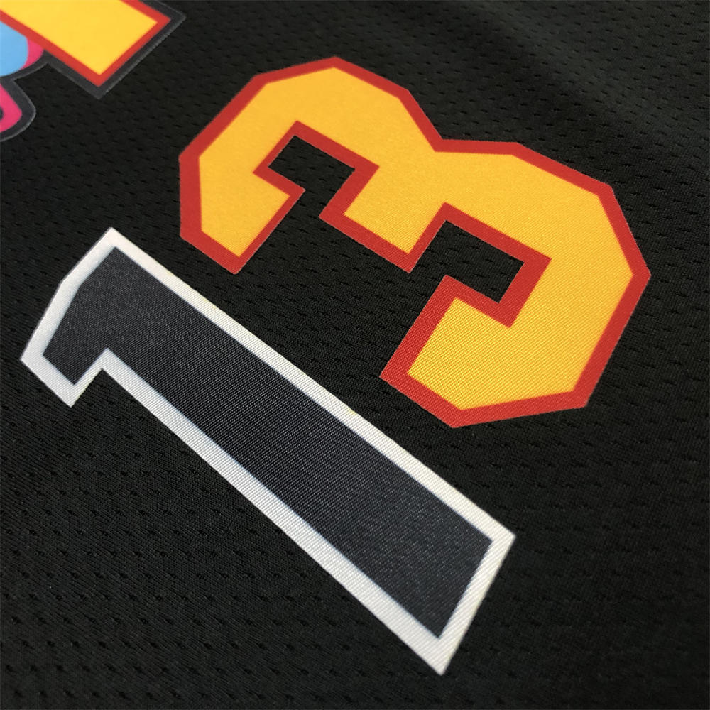 NBA Miami Hearts Round Neck Black 75th Anniversary Jersey ADEBAYO#13 S-XXL