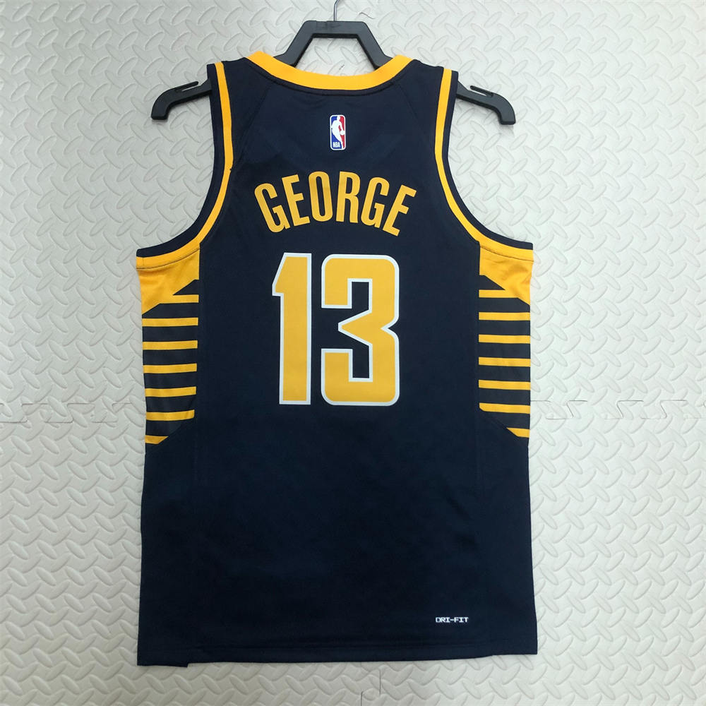 NBA Indiana Pacers V-Neck Black Jersey GEORGE#13 S-XXL
