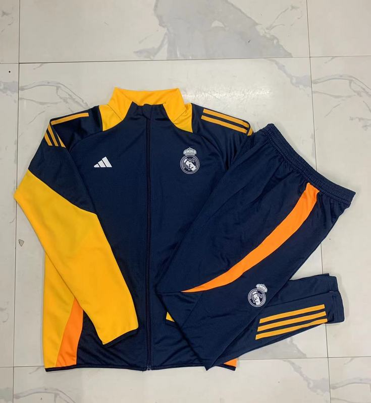 2024/25 Real Madrid Blue Jacket Training Suit Set Football Team Shirt Sports Fashion