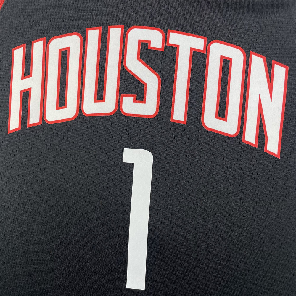 NBA Houston Rockets 2024 V-Neck Balck Jersey McGRADY#1 S-XXL