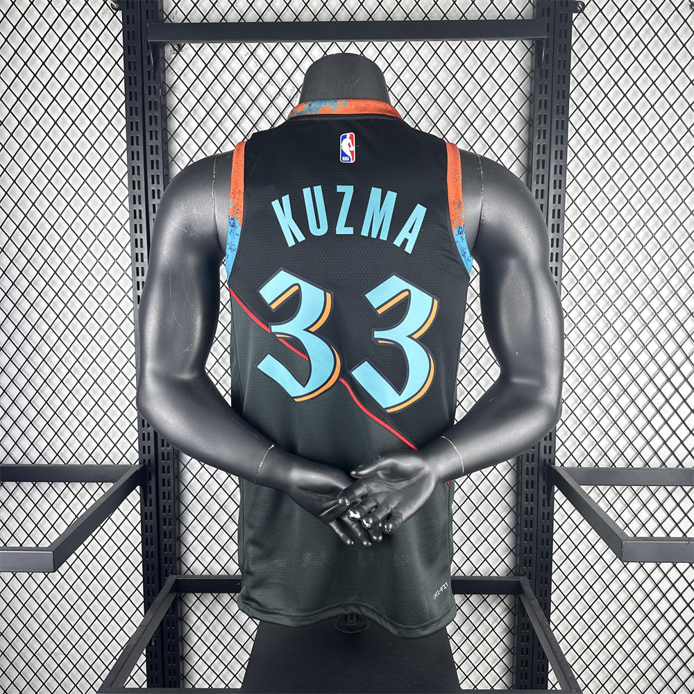 NBA Washington Wizards KUZMA#33 2024 City Edition Swingman Black Jersey S-XXL
