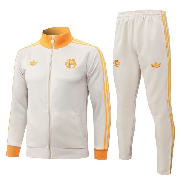 2026 Bayern Munich Beige Jacket Training Suit Set