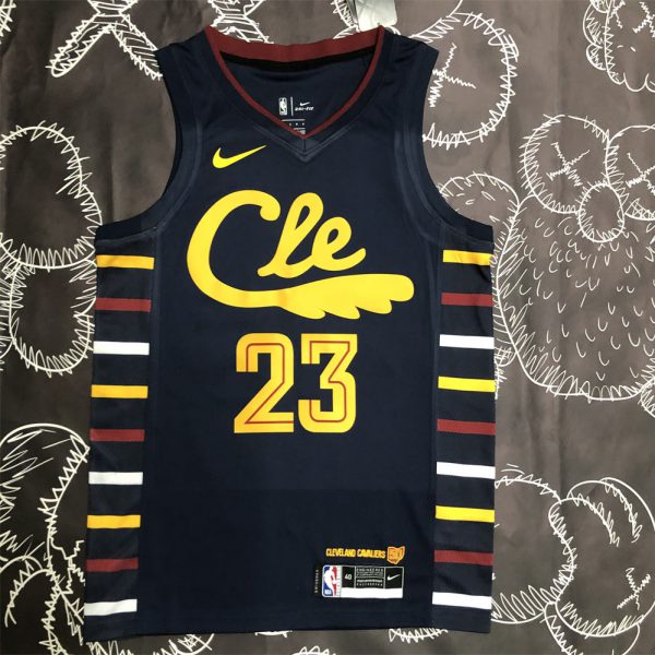 NBA Cleverland Cavaliers V-Neck Black jersey JAMES#23 S-XXL