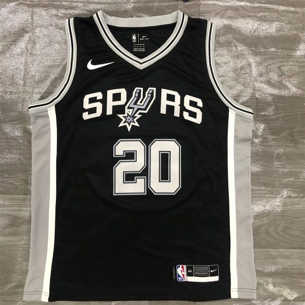NBA San Antonio Spurs V-Neck Black jersey GINOBILI#20 S-XXL