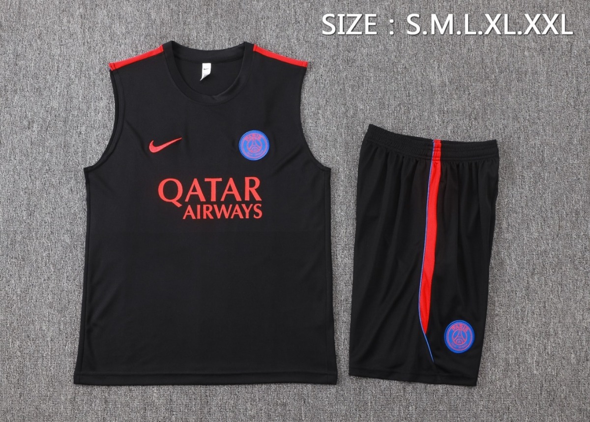 2026 PSG Black Training Set Shirt and Shorts