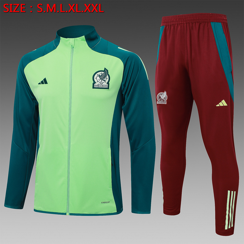 2024/25 Mexico Green Jacket Training Suit Set Football Team Shirt Sports Fashion