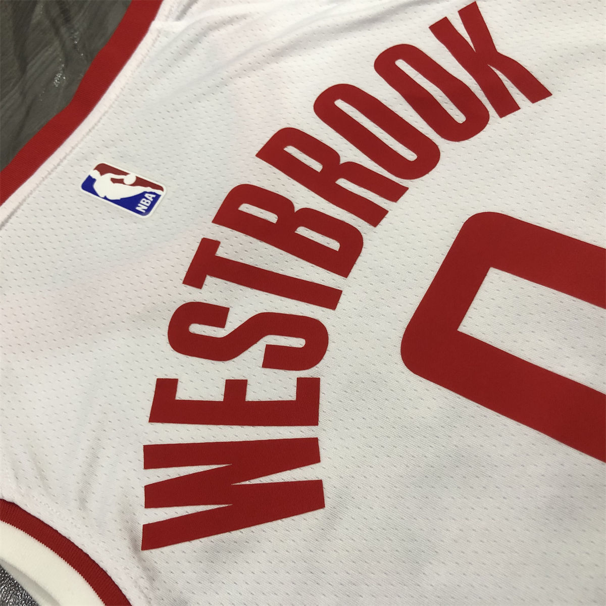 NBA Houston Rockets V-Neck White Jersey WESTBROOK#0 S-XXL