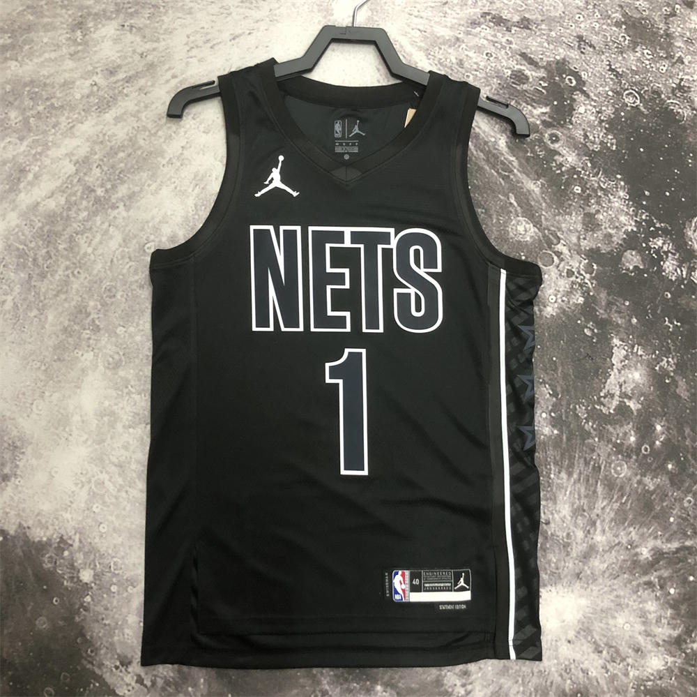 NBA Brooklyn Nets V-Neck Black Jersey BRIDGES#1 S-XXL