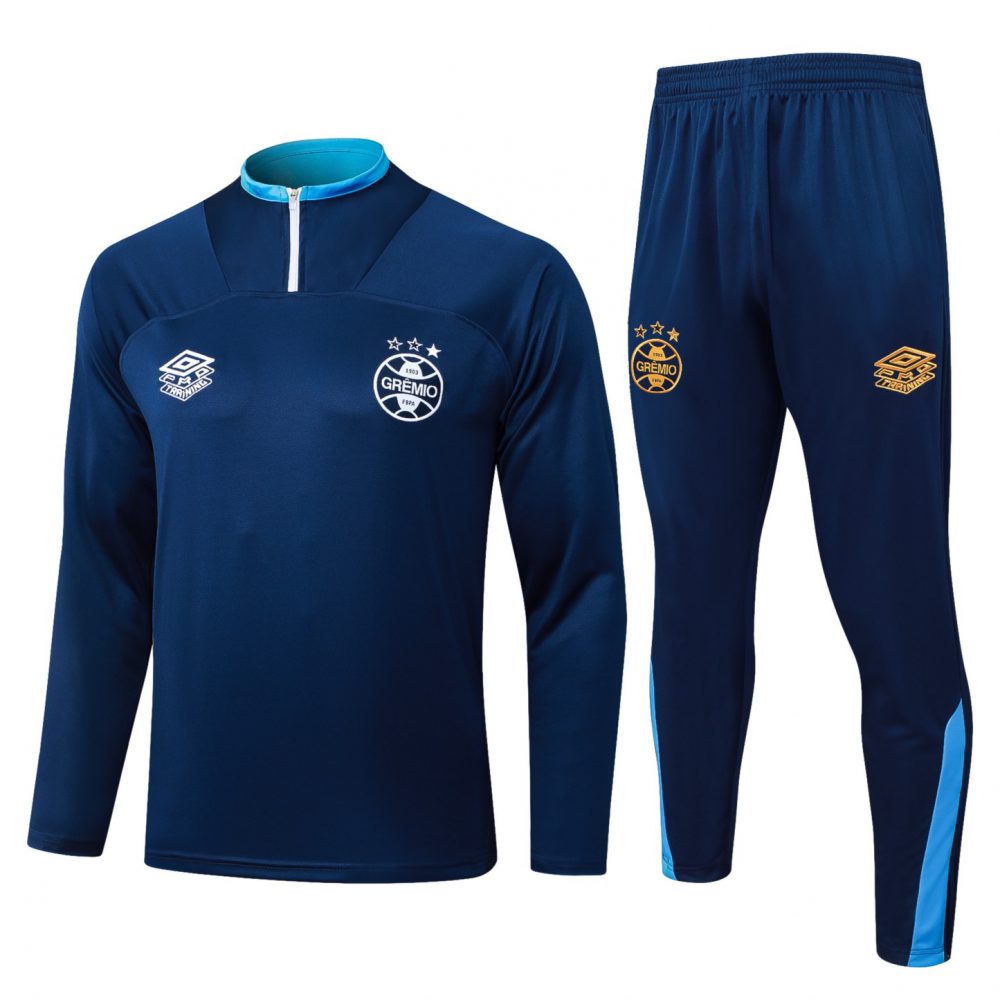 202526 Gremio cyan Long-sleeved half-pull training kit Football team kit
