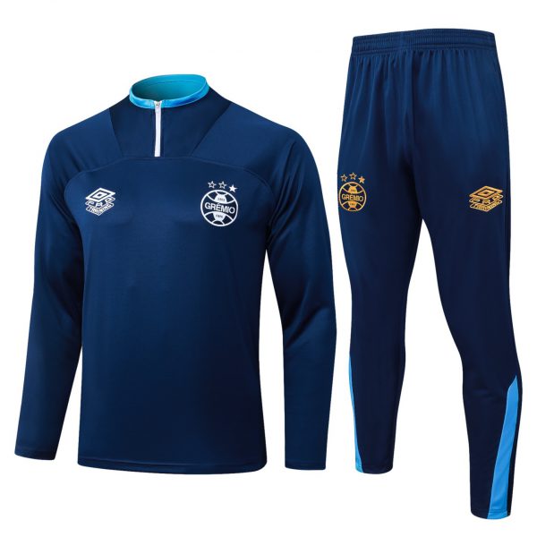 202526 Gremio cyan Long-sleeved half-pull training kit Football team kit