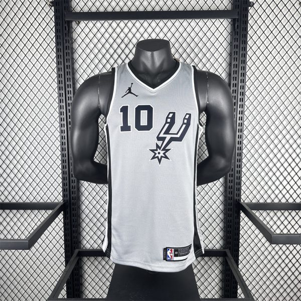 NBA San Antonio Spurs 2021 V-Neck Grey jersey SOCHAN#10 S-XXL