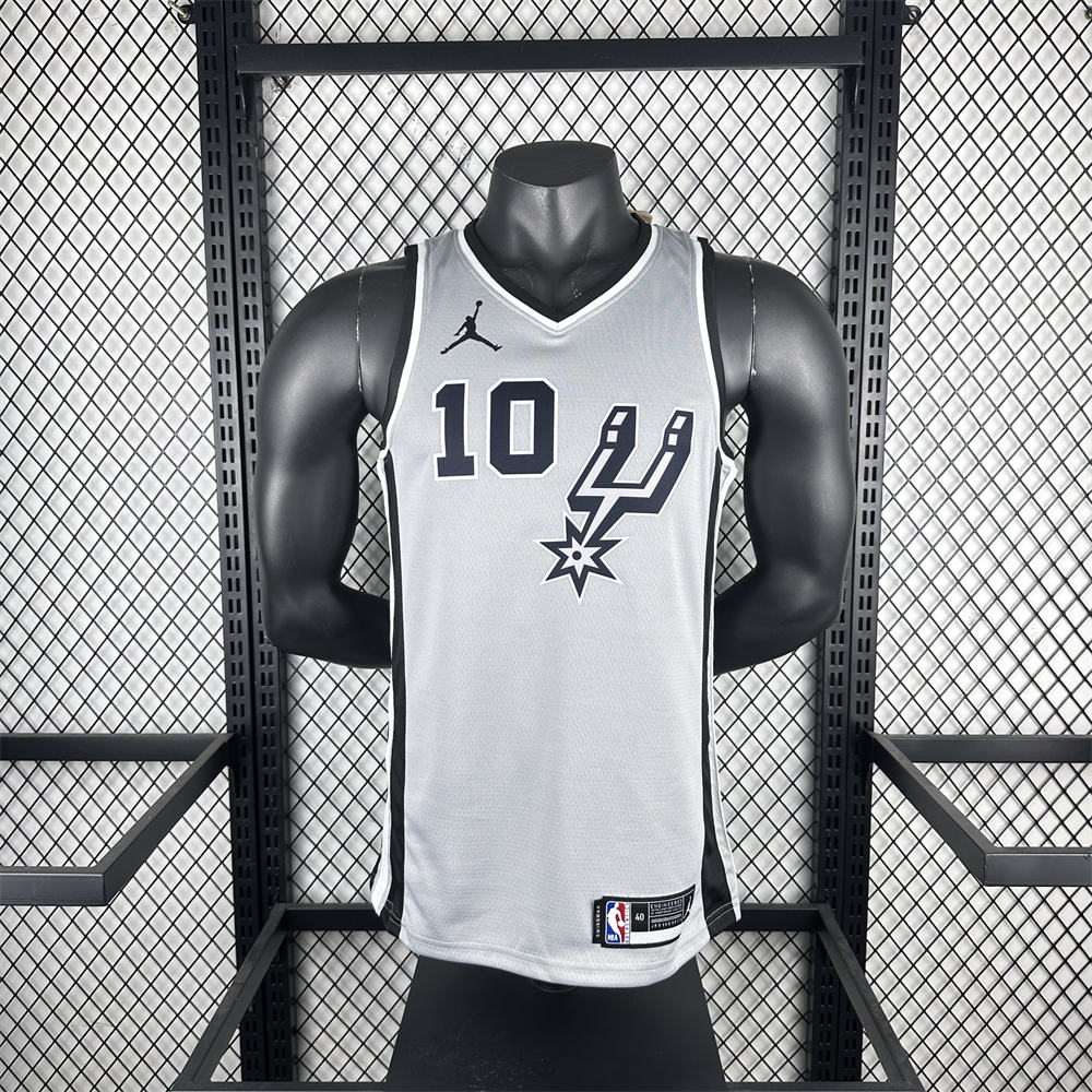 NBA San Antonio Spurs 2021 V-Neck Grey jersey SOCHAN#10 S-XXL
