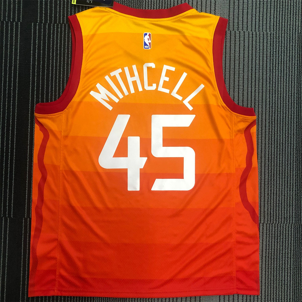 NBA Utah Jazz V-Neck Orange Jersey MITCHELL#45 S-XXL