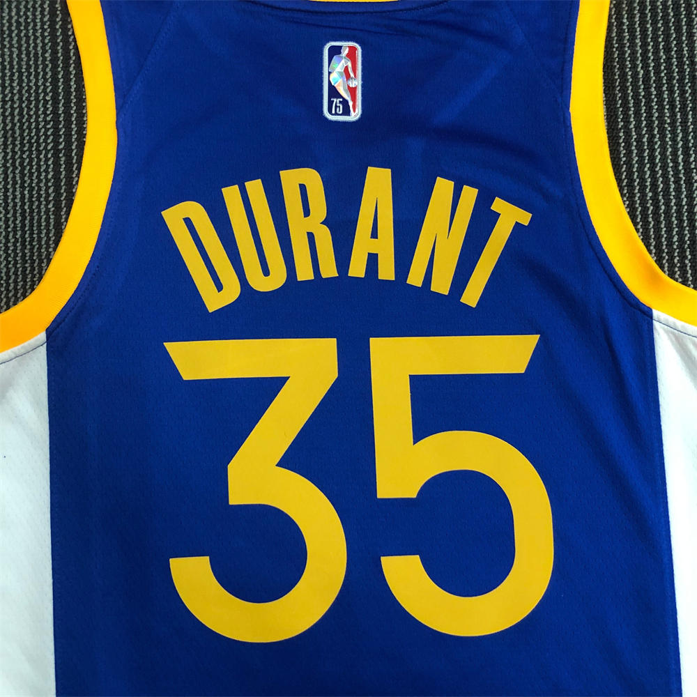 NBA Golden State Warriors V-Neck 75th anniversary Blue Jersey DURANT#35 S-XXL