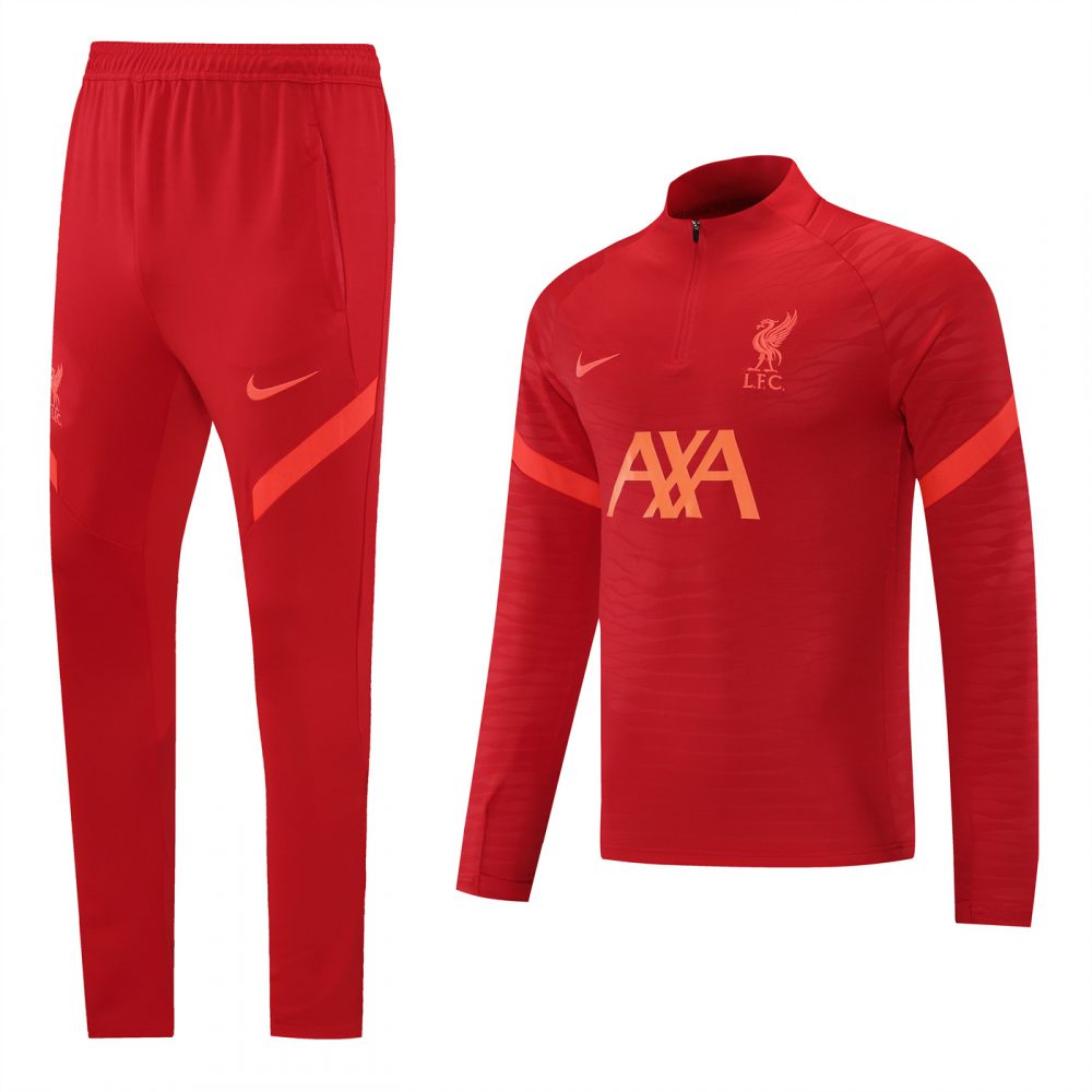 2021 Liverpool Red Long-sleeved half-pull training kit Football team kit