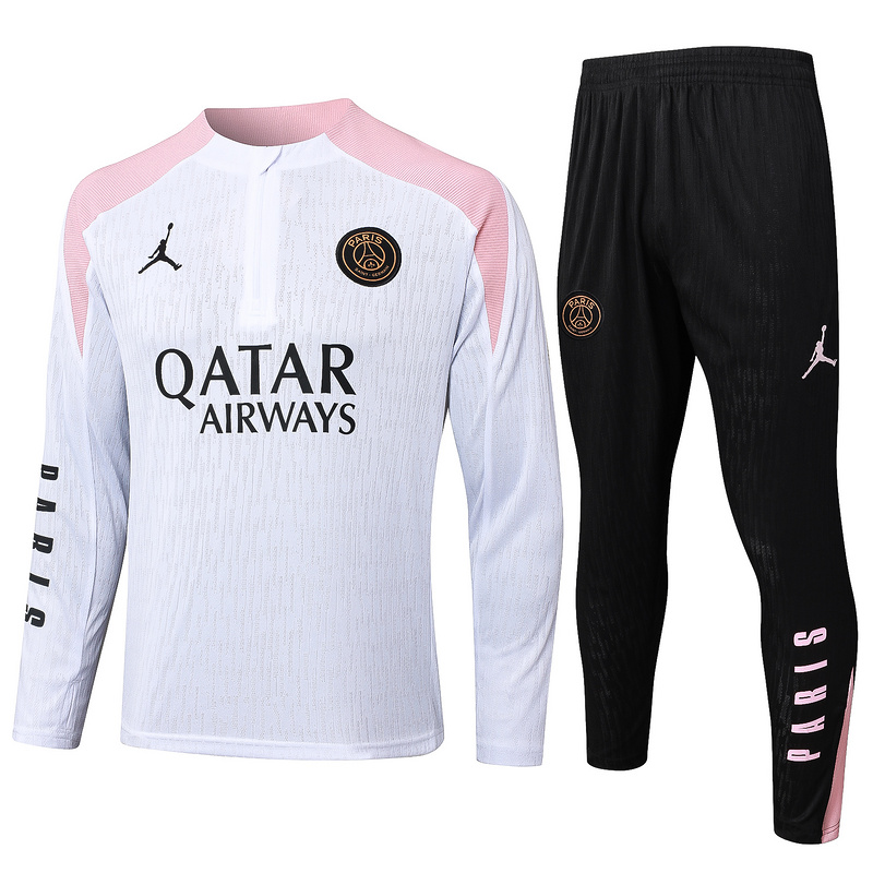 24/25 Paris White Long-sleeved half-pull training kit Football team kit