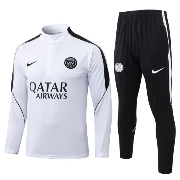 2026 Paris White Long-sleeved half-pull training kit