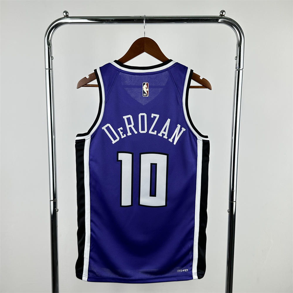 NBA Scaramento Kings 24/25 V-Neck Retro Blue jersey DeROZAN#10 S-XXL