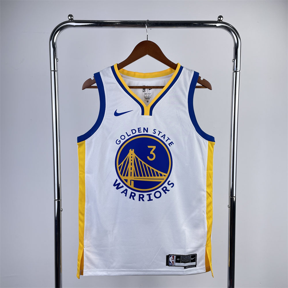 NBA Golden State Warriors 2023 V-Neck White Jersey POOLE#3 S-XXL
