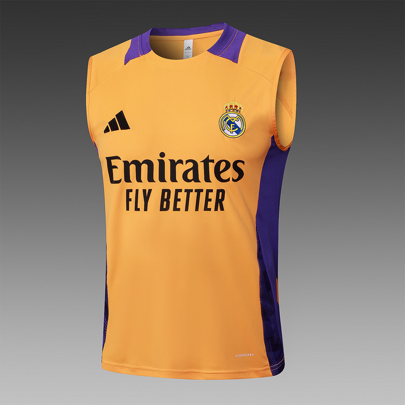 24/25 Real Madrid Orange Black Training Set Shirt and Shorts