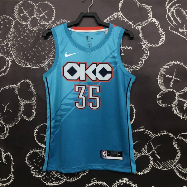 NBA Oklahoma City Thunder V-Neck Blue Jersey DURANT#35 S-XXL