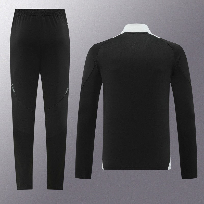 2024 Adidas Black Long-sleeved half-pull training kit Football team kit