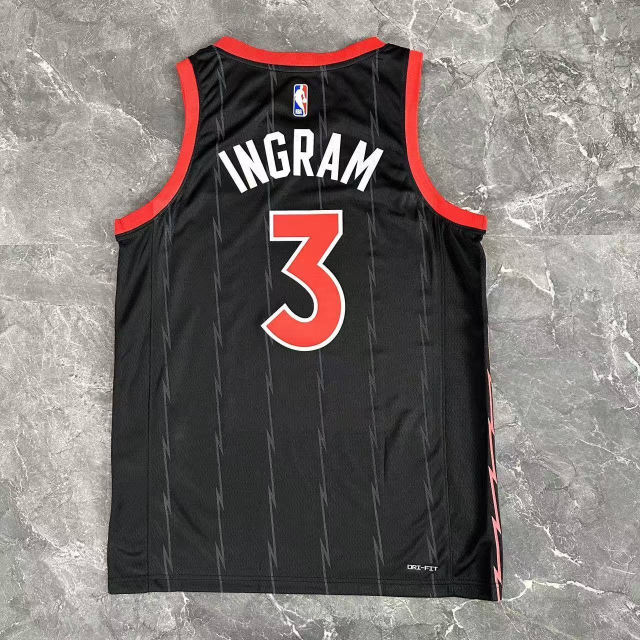 NBA Toronto Raptors V-Neck Black jersey INGRAM#3