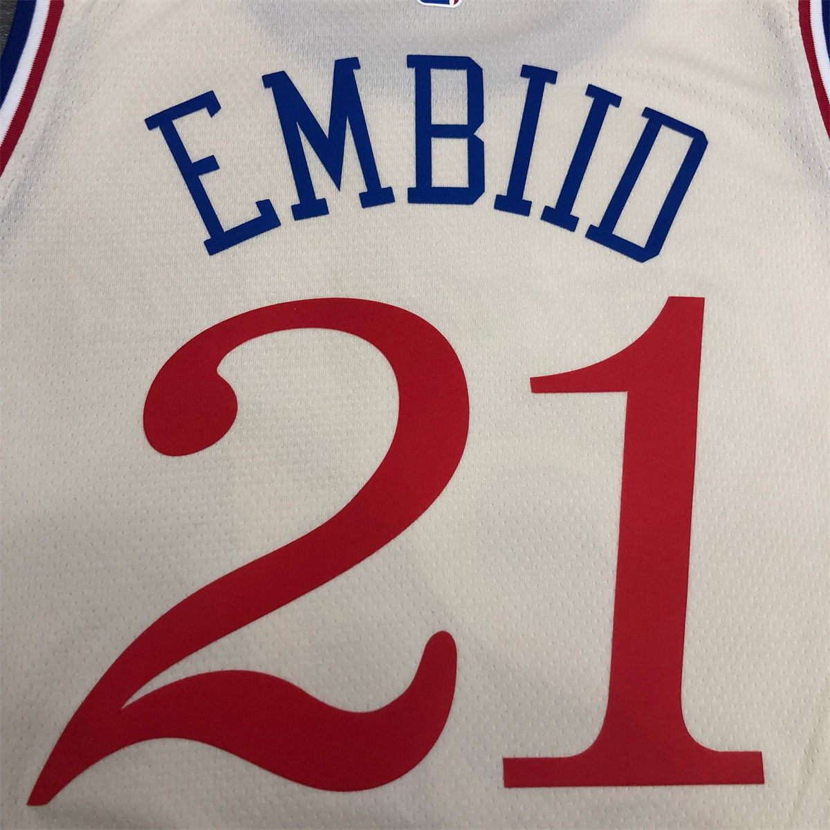 NBA Philadelphia 76ers Round neck White Jersey EMBIID#21 S-XXL