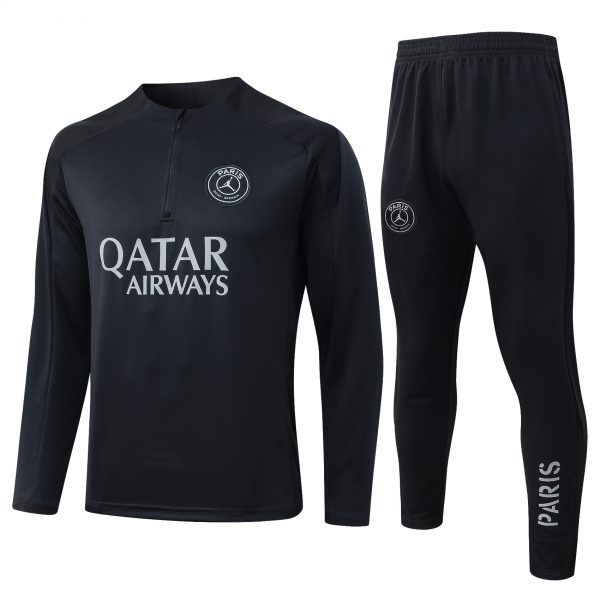 202526 PSG Dark grey Long-sleeved half-pull training kit Football team kit