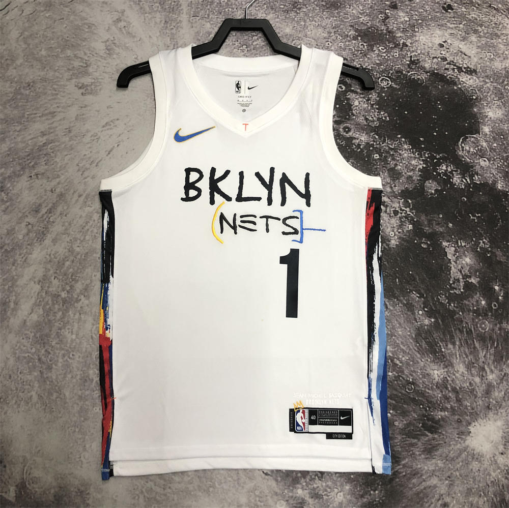 NBA Brooklyn Nets V-Neck White Jersey BRIDGES#1 S-XXL