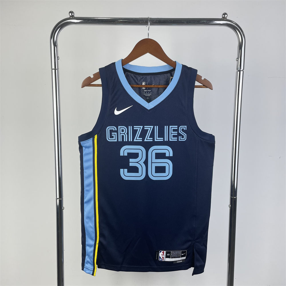 NBA Memphis Grizzies 2023 Round Neck Black Jersey SMART#36 S-XXL