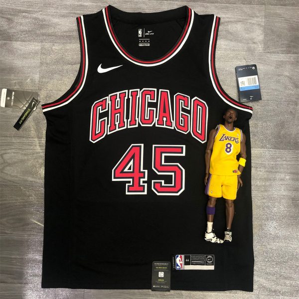 NBA Chicago Bulls Round neck Black Jersey JORDAN#45 S-XXL