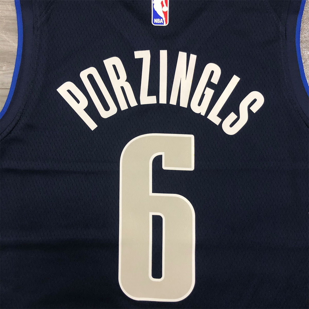 NBA Dallas Mavericks V Neck Snow Mountain Royal Blue Jersey PORZINGIS#6 S-XXL