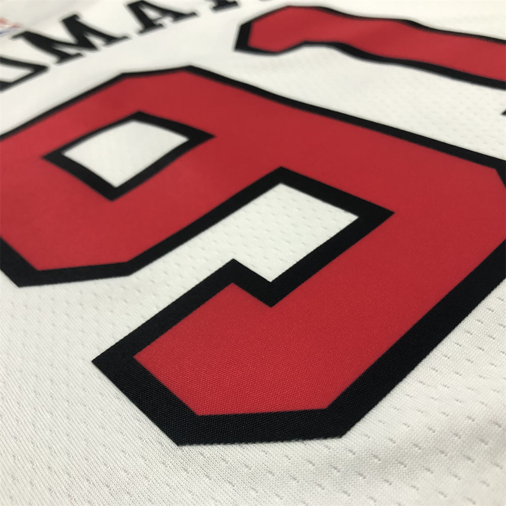 NBA Chicago Bulls Round Neck White Jersey RODMAN#91 S-XXL
