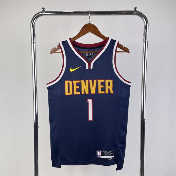 NBA Denver Nuggets Round Neck Dark Blue jersey PORTER#1 S-XXL