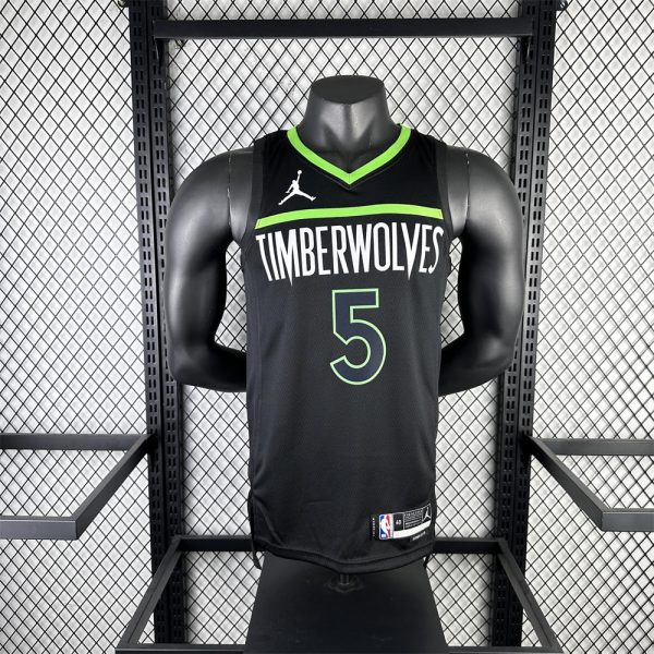 NBA Minnesota Timberwolves 2024 JORDAN Edition V-Neck Black Jersey EDWARDS#5 S-XXL
