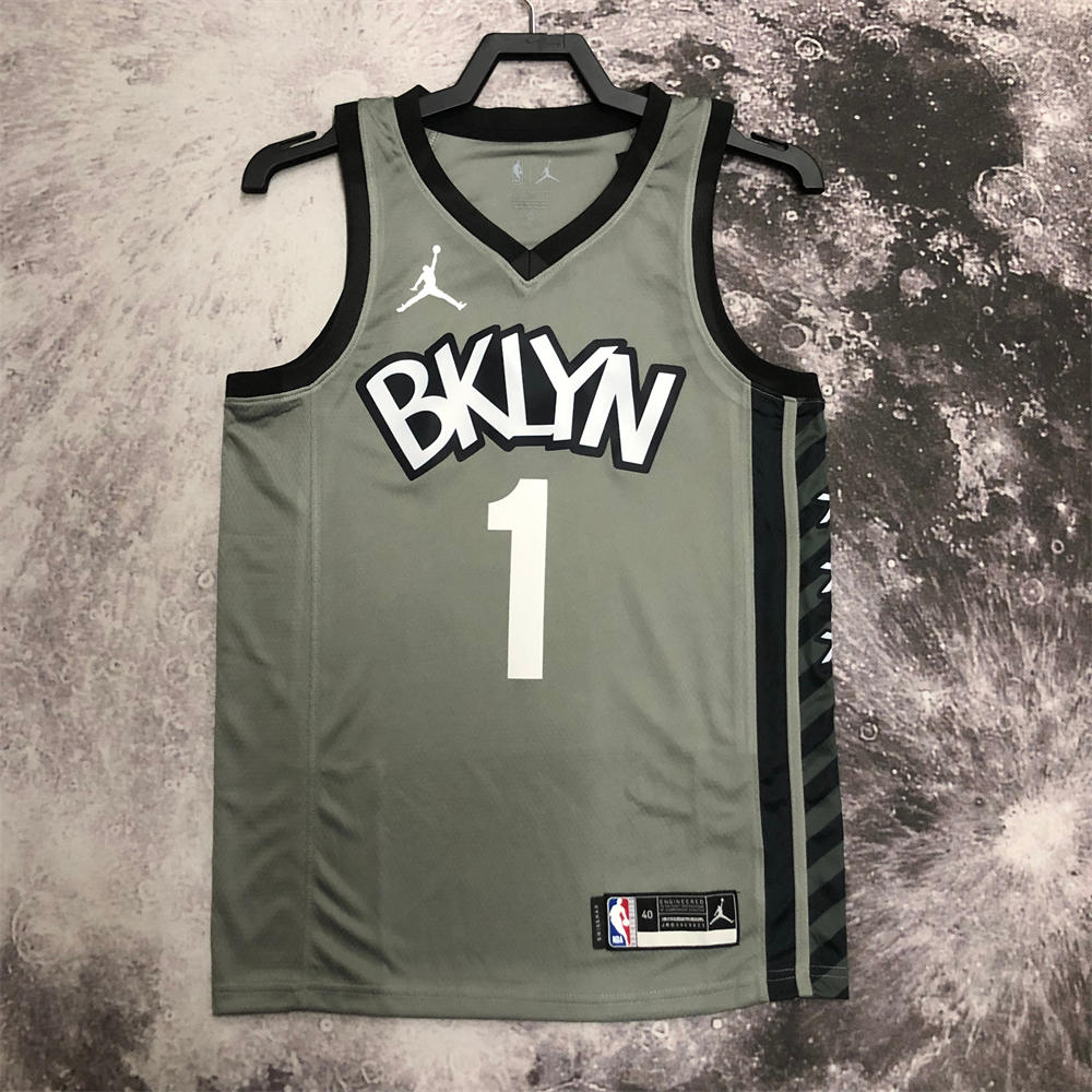 NBA Brooklyn Nets V-Neck Grey Jersey BRIDGES#1 S-XXL