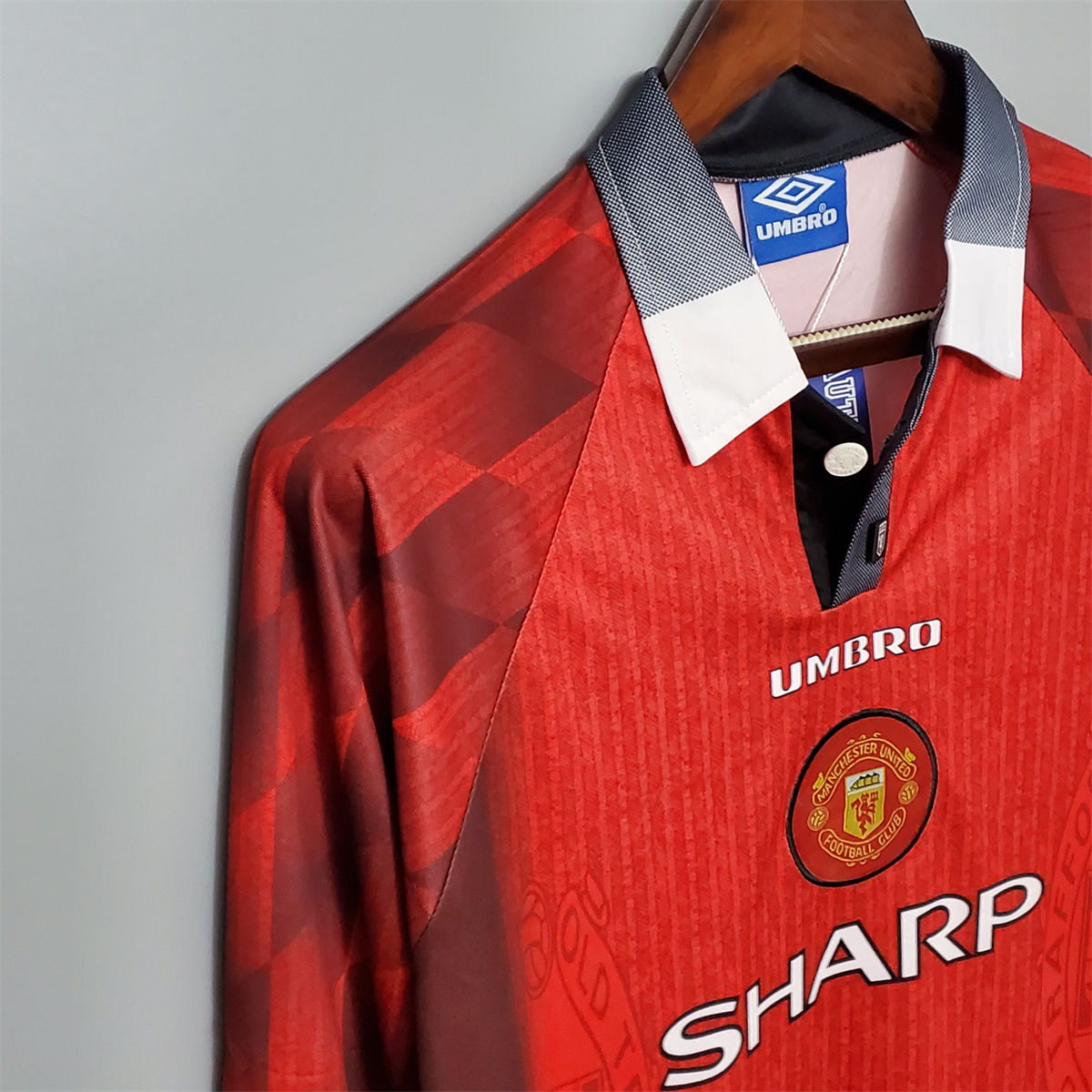 Retro Manchester United 1996 Long Sleeve home jersey Fan Version