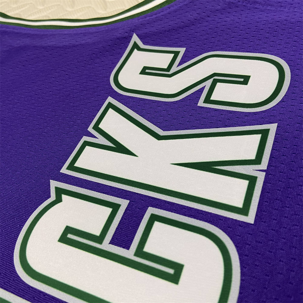 NBA Milwaukee Bucks V-Neck Purple jersey ANTETOKOUNMPO#34 S-XXL