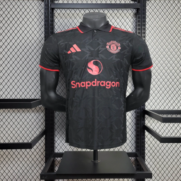 2025/26 Manchester United Co branded POLO Black jersey Player Version