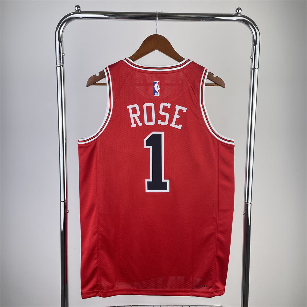 NBA Chicago Bulls ROSE#1 2022/23 Red Icon Edition Swingman Jersey S-XXL