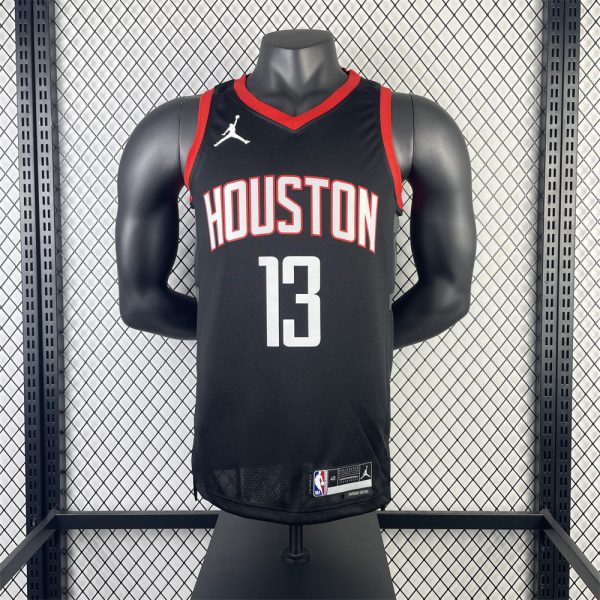 NBA Houston Rockets 2024 V-Neck Balck Jersey HARDEN#13 S-XXL