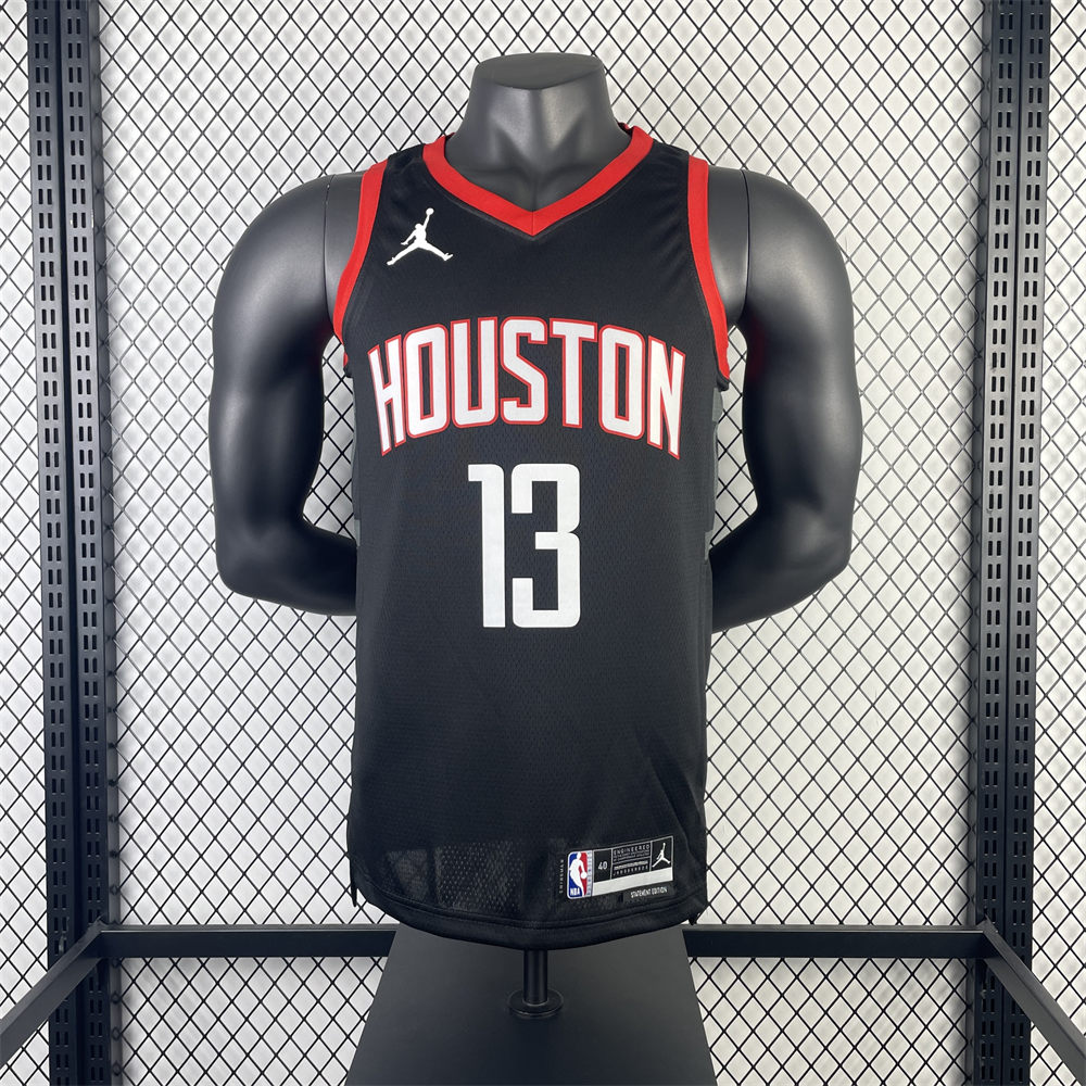 NBA Houston Rockets 2024 V-Neck Balck Jersey HARDEN#13 S-XXL