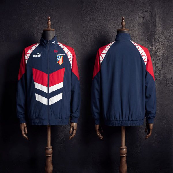1996/97 Vintage Style Atletico Madrid Black Jacket Windbreaker Sport Unifom