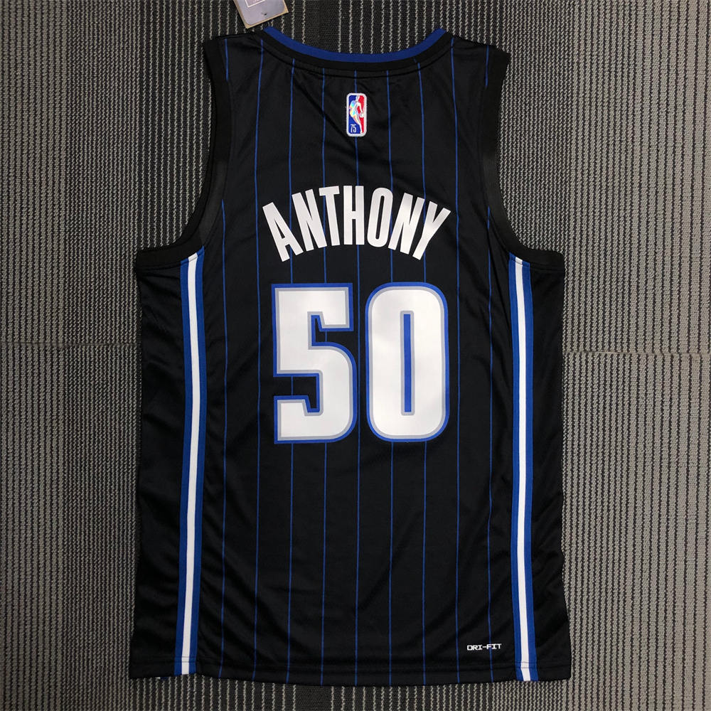 NBA Orlando Magic V-Neck Black 75th Anniversary ANTHANY#50 JERSEY S-XXL