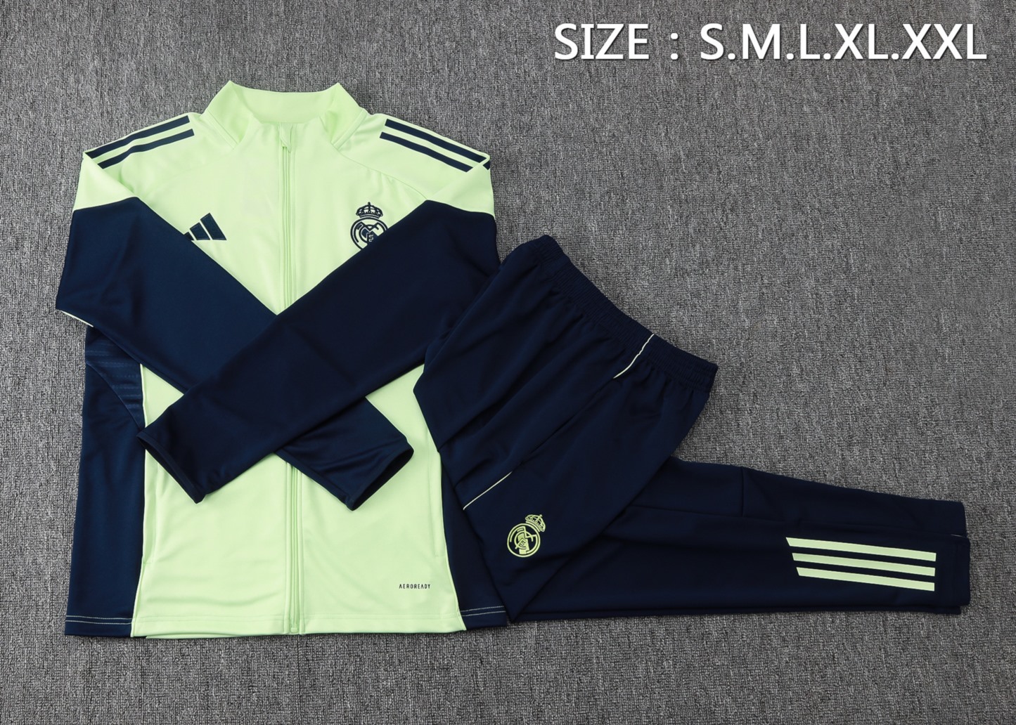2025/26 Real Madrid light green Jacket Training Suit Set Football Team Shirt Sports Fashion
