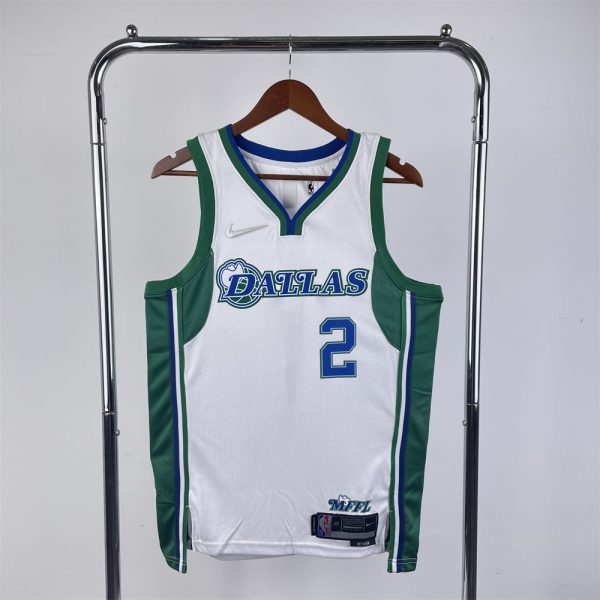 NBA Dallas Mavericks City Edition V-Neck White Jersey IRVING#2 S-XXL