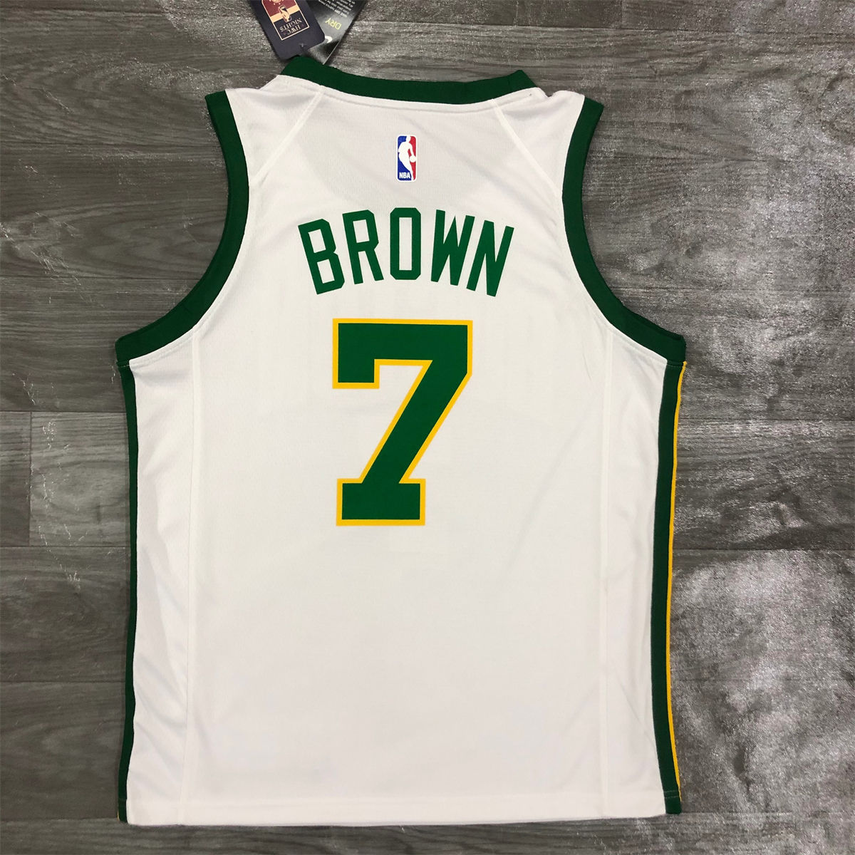 NBA Boston Celtics Round Neck White Jersey BROWN #7 S-XXL