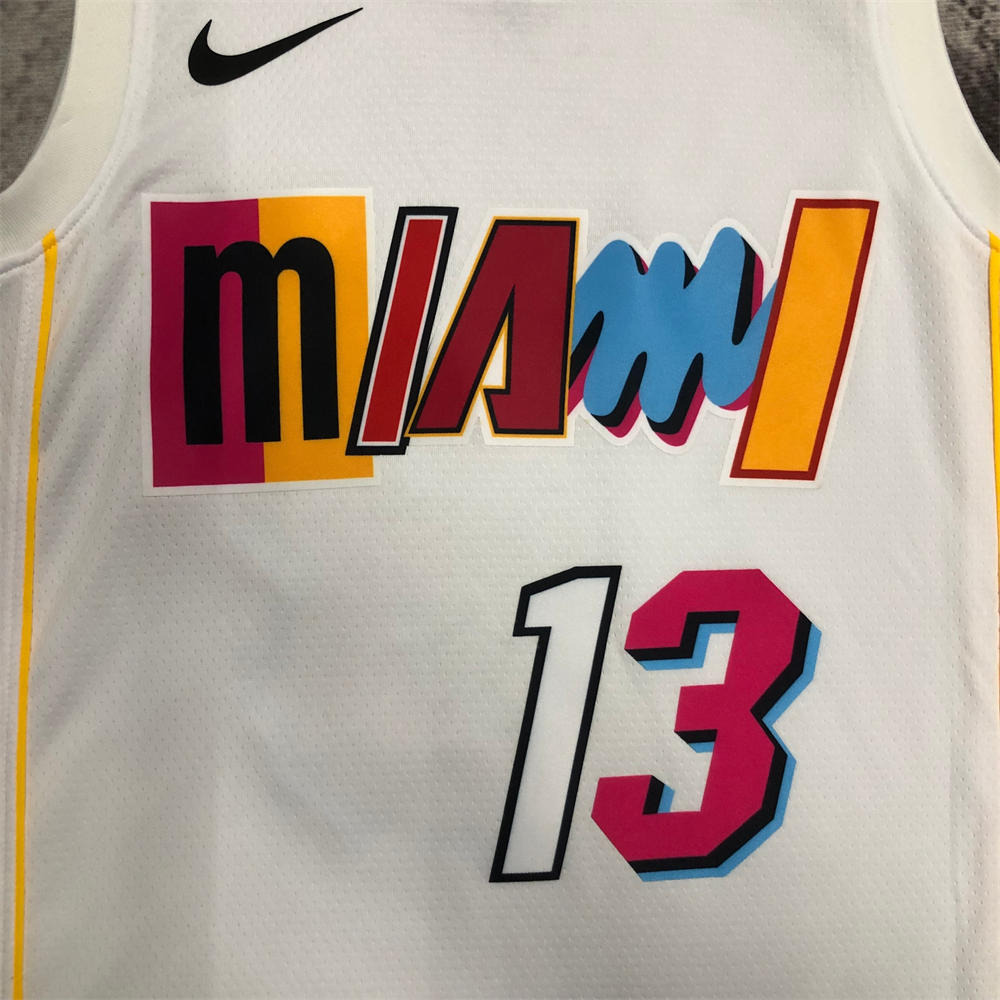 NBA Miami Hearts Round Neck City Edition White Jersey ADEBAYO#13 S-XXL