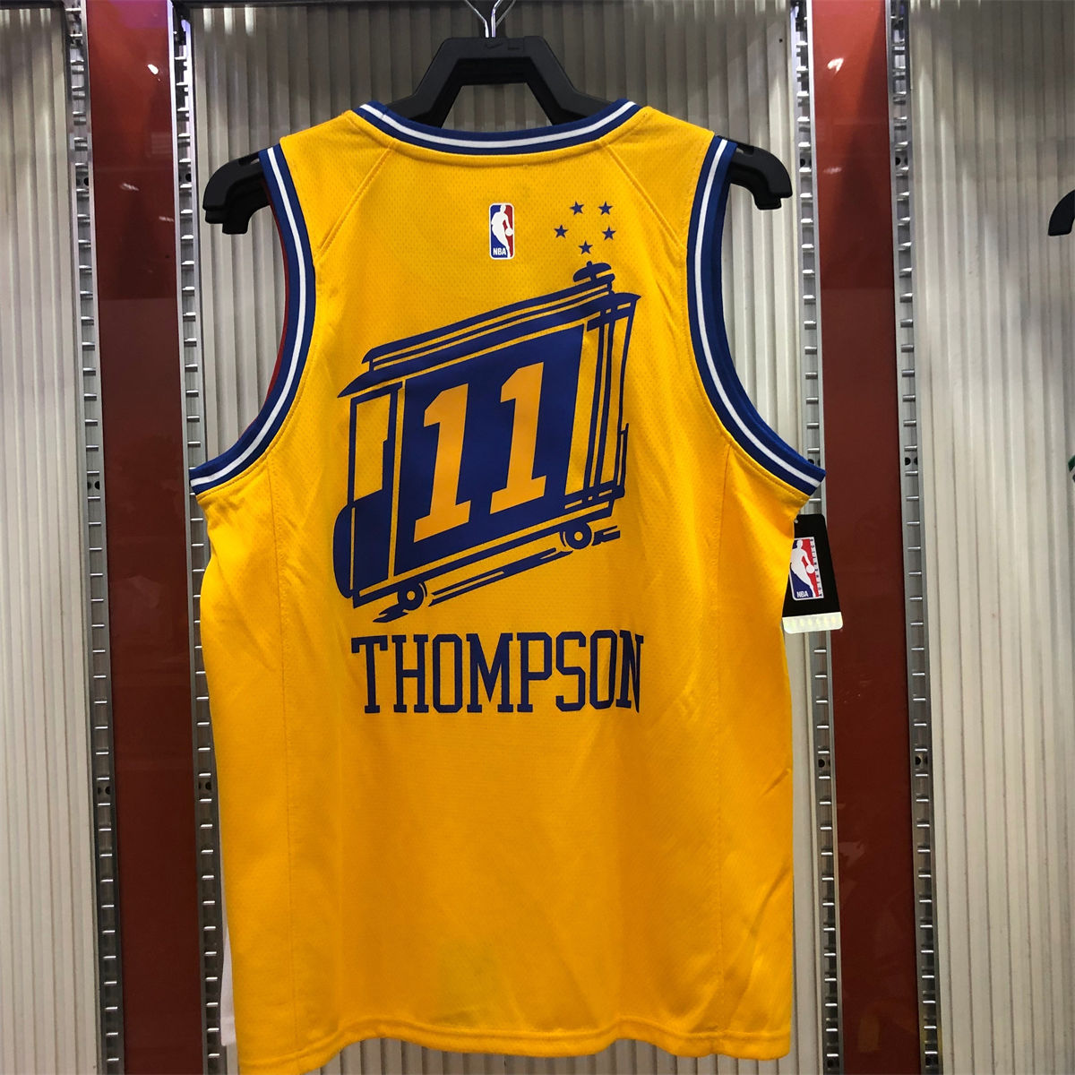NBA Golden State Warriors Round neck Yellow Jersey THOMPSON#11 S-XXL